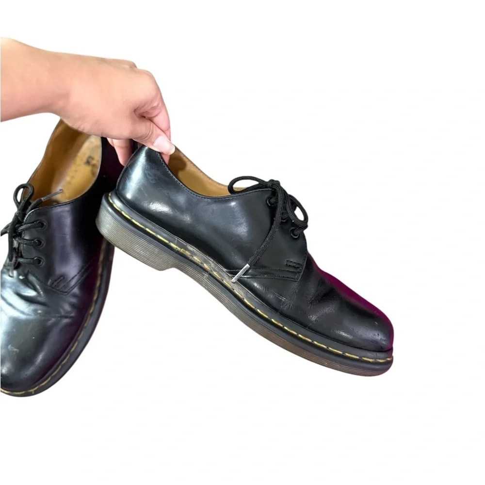 DR. MARTEN 1461 Black Leather Lace Up Derby Oxford Shoes